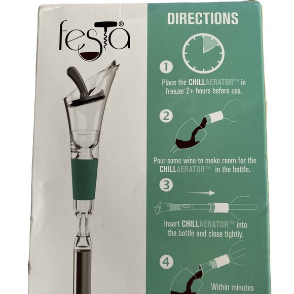 Chillaerator The Wine Chiller That Aerates As You Pour For Red Or White Wines - Picture 3 of 4